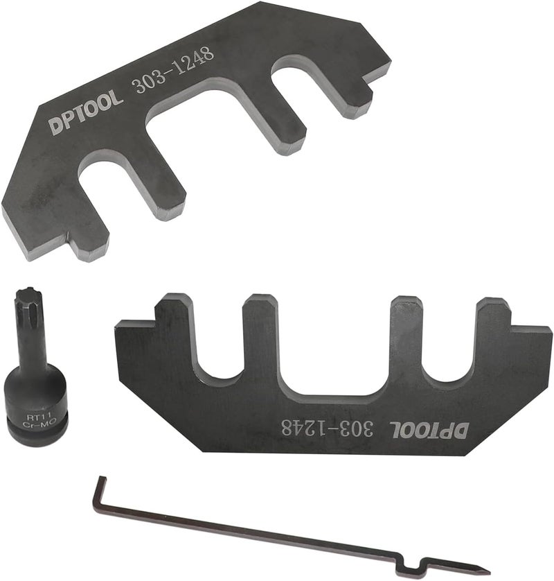 DPTOOL أداة تثبيت عمود الكامات مجموعة أدوات ضبط التوقيت متوافقة مع فورد لينكولن ميركوري 3.5L 3.7L 4V محركات استبدال 303-1248 303-1530 OTC 6682 مع مقبس إزالة RT11 وحقيبة محمولة - Image 2